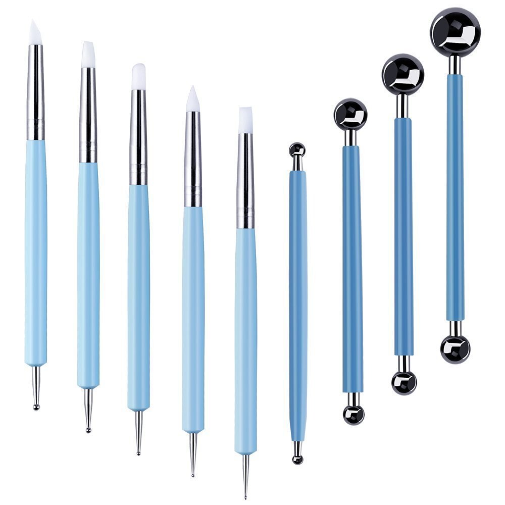 Modeling Clay Tools Kit Carving Sculpture Ceramic Pottery Sculpting Polymer Clay Craft Hobby Supplies Mandala Dotting Tool Set: 9pcs set