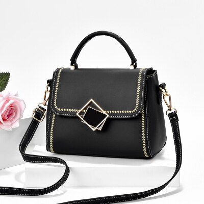 Contrast Kleur Vrouwen Pu Lederen Kleine Handtassen Brand Dames Telefoon Tas Schouder Meisjes Cross Body Bedekt Zakken: Black