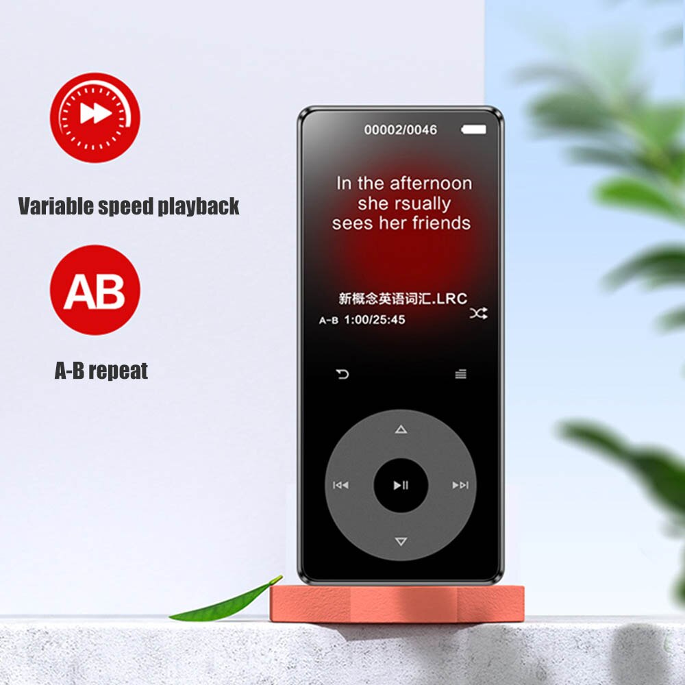 RUIZU – lecteur MP3 Hifi à écran tactile X02B, avec Bluetooth 5.0, haut-parleur intégré, Support de carte TF, Radio vidéo, enregistrement, Ebook