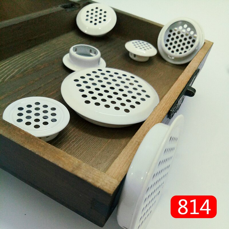 4 stk mælkehvidt skab luftspjæld lameller mesh hul rundt rustfrit stål flad overflade konveks overflade 19mm/25mm/30mm/35mm/53mm