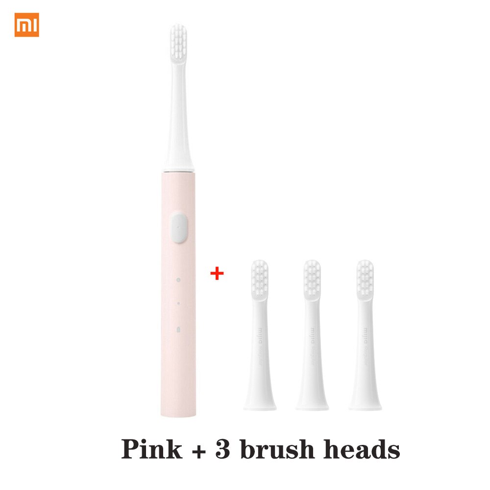 xiaomi Mijia T100 Sonic Electric Toothbrush Adult Ultrasonic Automatic Toothbrush USB Rechargeable Waterproof Tooth Brush Xiaomi: 1 pink and 3 head