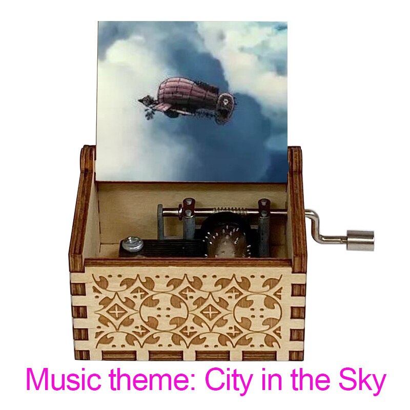 Wooden Music Box Carved Color 3D Printing Music Box Birthday Year: Black