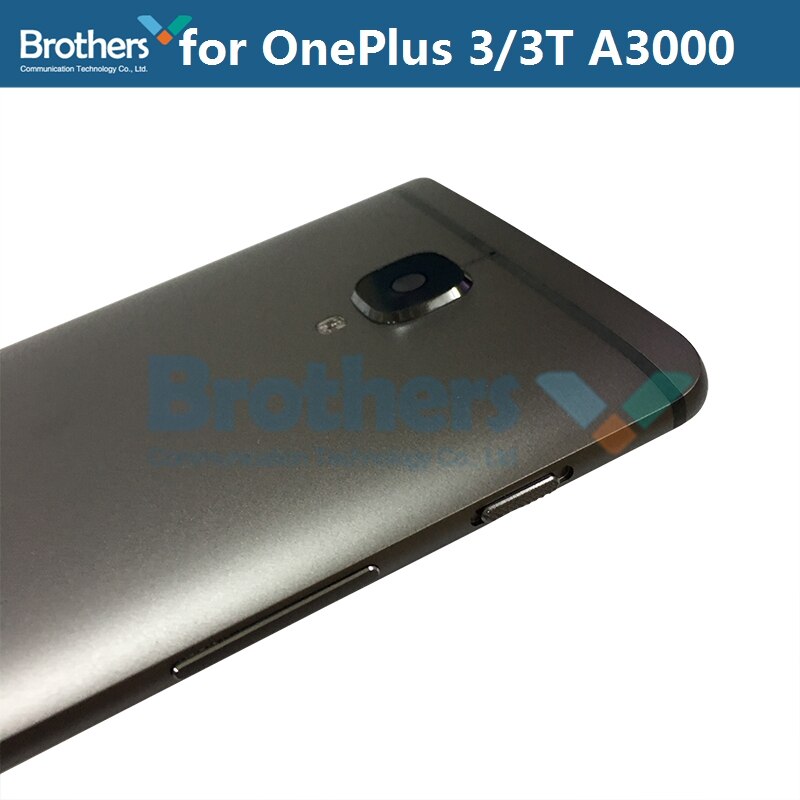 Cubierta trasera para Oneplus 3 3T A3000 carcasa de batería con lente de cristal de cámara cable Flex con vibrador para Oneplus3 3T A3010 Puerta de batería