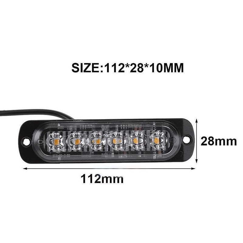 10 Uds. Luz LED amarilla ámbar para coche y camión 12V 12 LED niebla de trabajo advertencia de seguridad luz brillante urgente todoterreno SUV barco lámpara LED