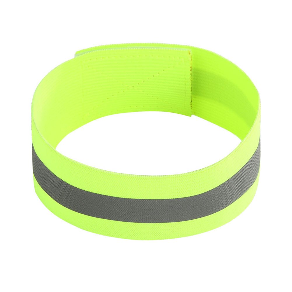 1pc holdbar advarsel armbånd sikkerhed reflekterende bånd tape cykel binde bukser hånd benrem snap armbånd sport løbende armbånd: Grøn