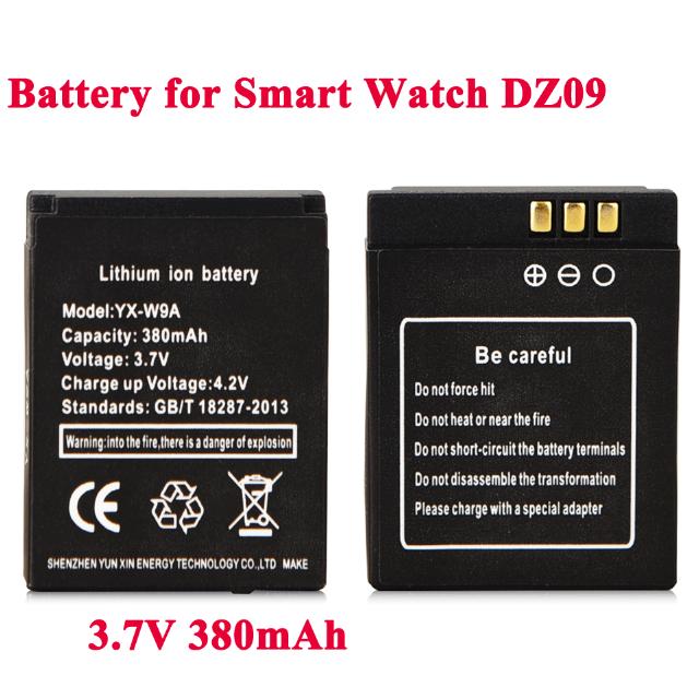 3 pièces/lot 3.7V 380mAh pour A1 DZ09 SmartWatch Rechargeable Li-ion polymère batterie pour DZ09 RYX-NX9 KSW-S6 montre intelligente batterie