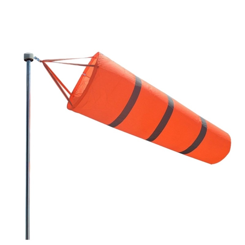 Airport Windsock Long Reflective Rip-stop Outdoor Rainbow Wind Measurement Sock Bag with Belt
