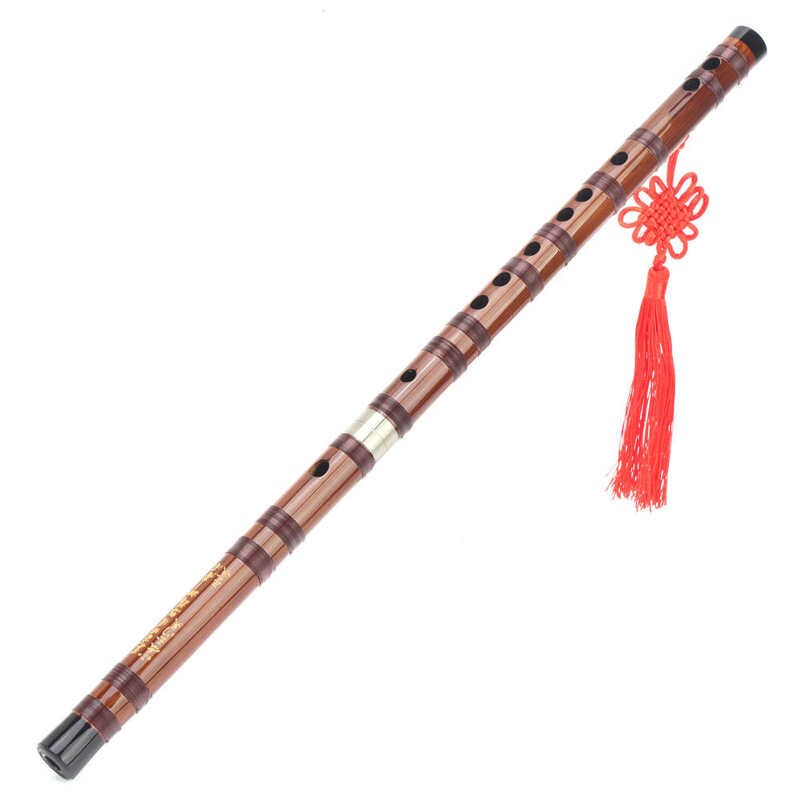 Flauta chinesa tradicional gs-key flauta de bambu seca, instrumento orquesal tradicional amargo com caixa de armazenamento zd-02