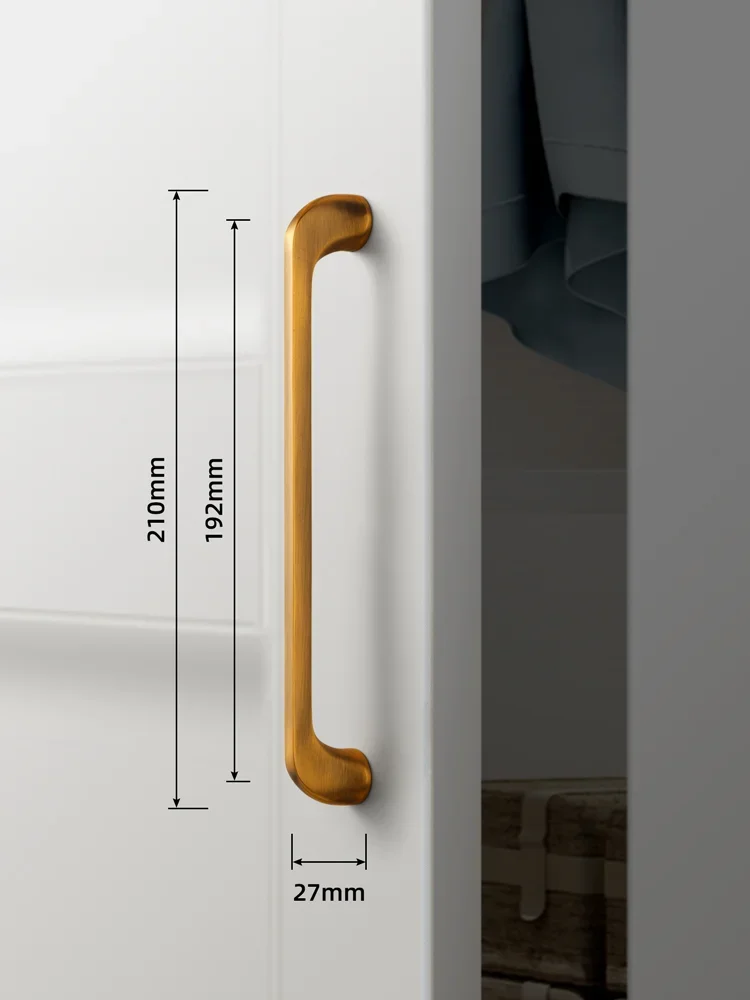 Modern Arch Pull High-end Yellow Bronze Drawer Knobs Kitchen Cupboard Door Handles Cabinet Handles for Furniture Hardware