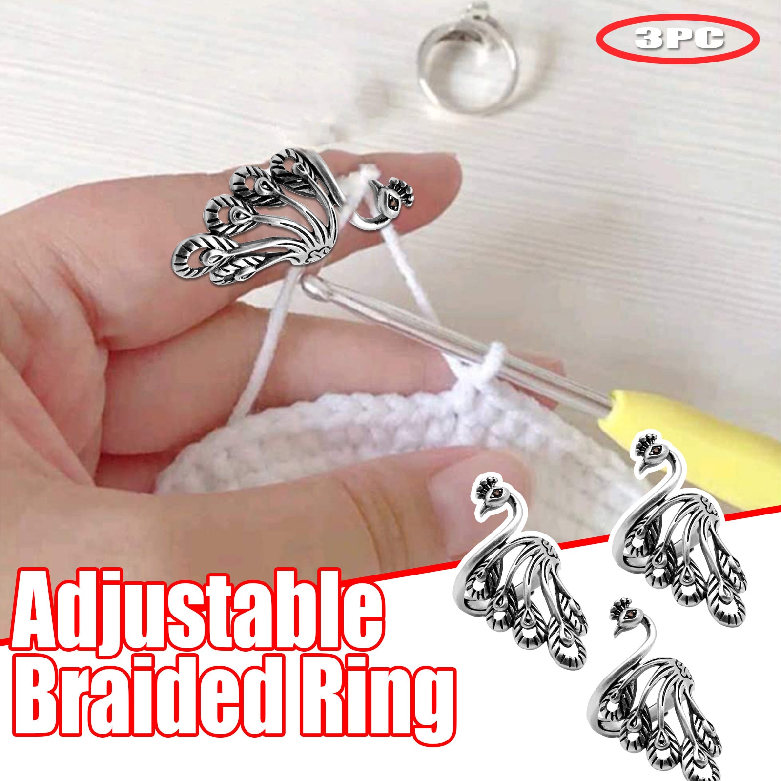 Boucle de tricotage réglable boucle de Crochet accessoires de tricotage anneau de tricotage ajuster les Guides de fil de dé à coudre