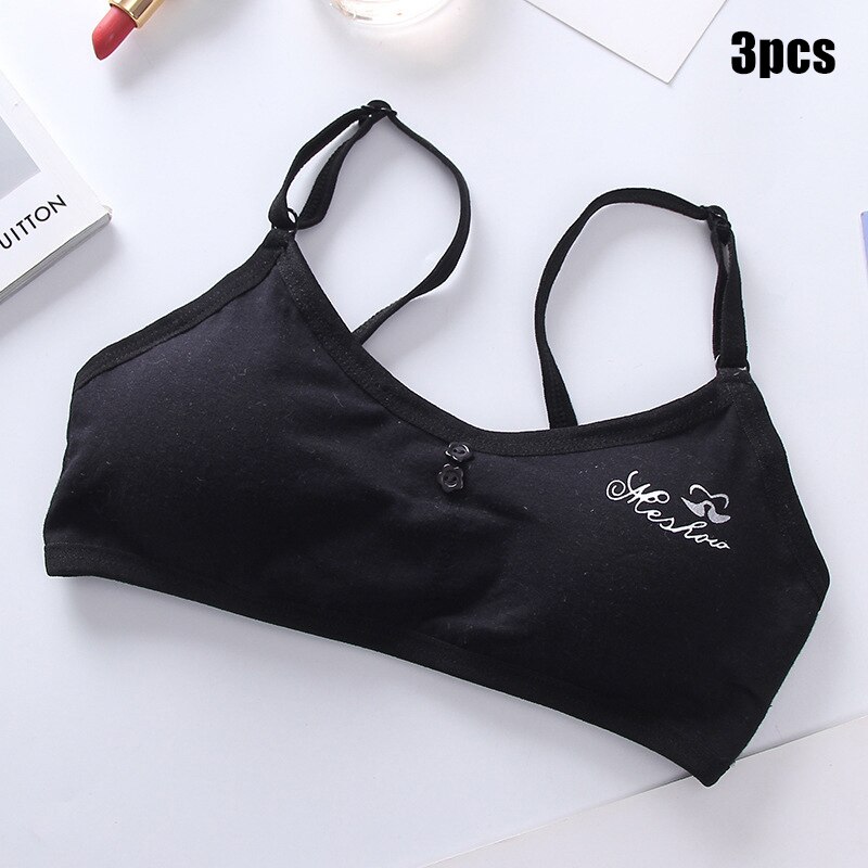 3 Stuks Kids Meisje Verstelbare Bh Vest Kids Cotton Blended Beha Kleding Jaar YH-17: D