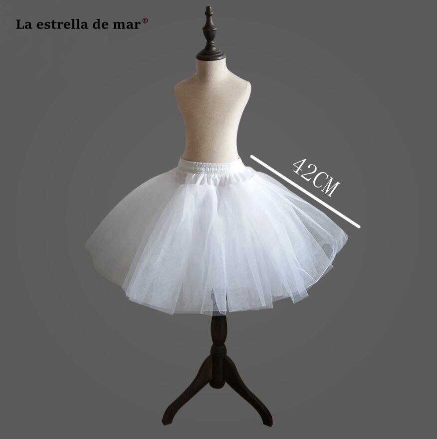 La estrella de mar novo 42 cm branco fofo crianças tule petticoat estoque jupon tule barato vestido de baile petticoat quente enagua