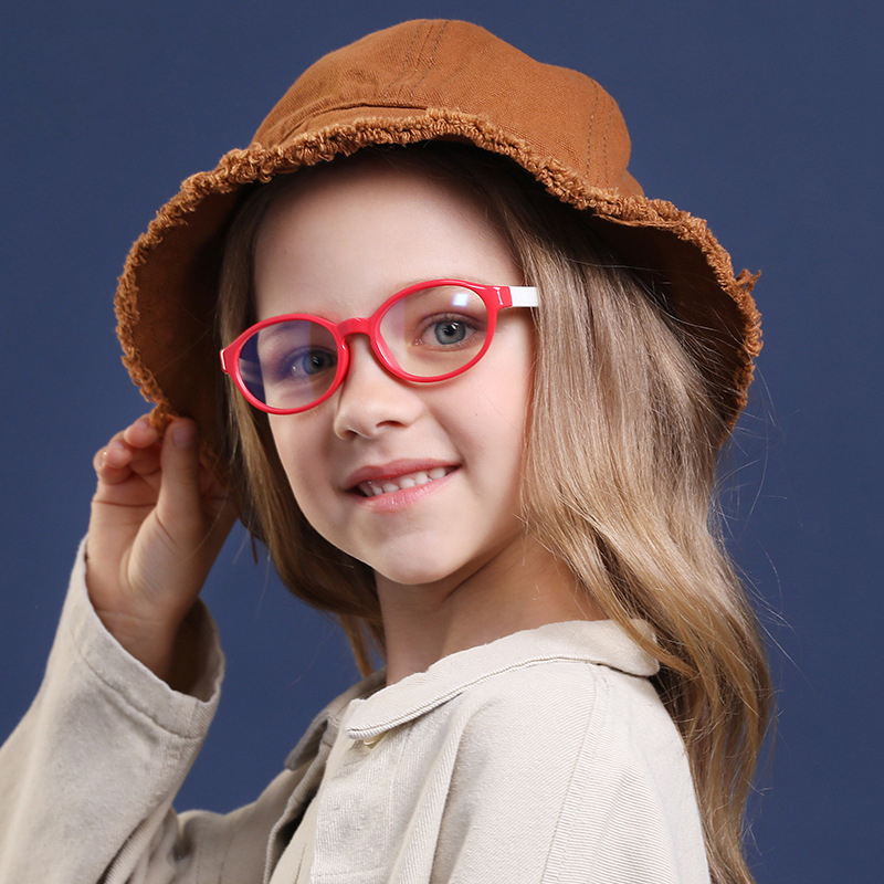 Beskyttelsesbriller briller ramme blå silikone børn børn dreng pige  tr90 højre anti