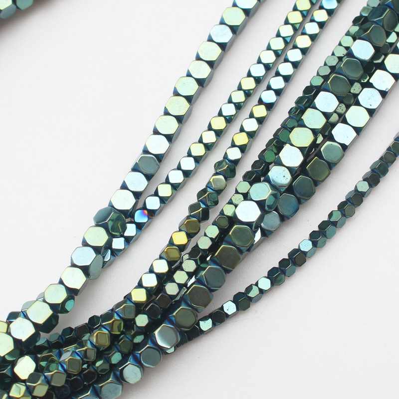 ¡Ematita natural muy brillante! Cuentas de hematita cuadradas facetadas de 15 pulgadas, para hacer joyas, pulseras y collares DIY