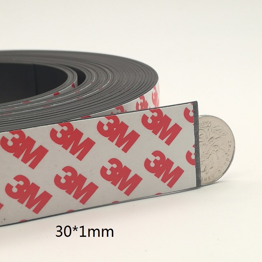 Imán de goma de 10 metros/lote, cinta magnética Flexible autoadhesiva de 10x1, 20x1, 30x1mm, cinta imán ancho de 10mm/20mm/30mm de grosor, 1mm: 10 Meters 30x1mm