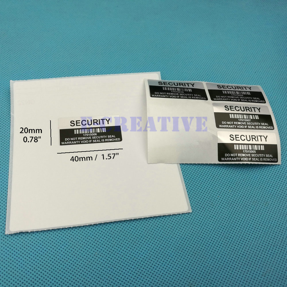 100 x Zilver LEEGTE Security Verwijderd Verzegelde Garantie Sticker Serienummer