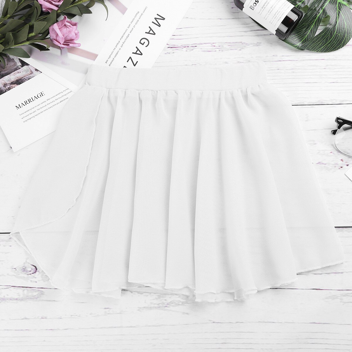 Kleinkind Mädchen Ballett/Tanz Ballettröckchen Felsen Art Grundlegende Klassische Chiffon Mini ziehen-Auf wickeln Felsen Kostüm für Leistung tanzen Tragen