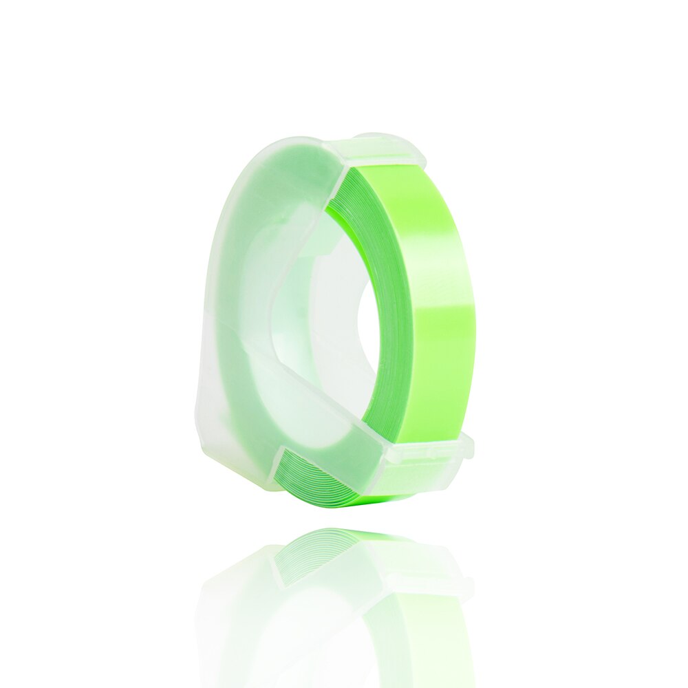 Mieszane kolory 3D PVC tłoczenie DIY taśma z etykietami kompatybilny Dymo 1610 12965 1540 1880 motex E-101 instrukcja drukarka etykiet ręcznie robione: fluogreen
