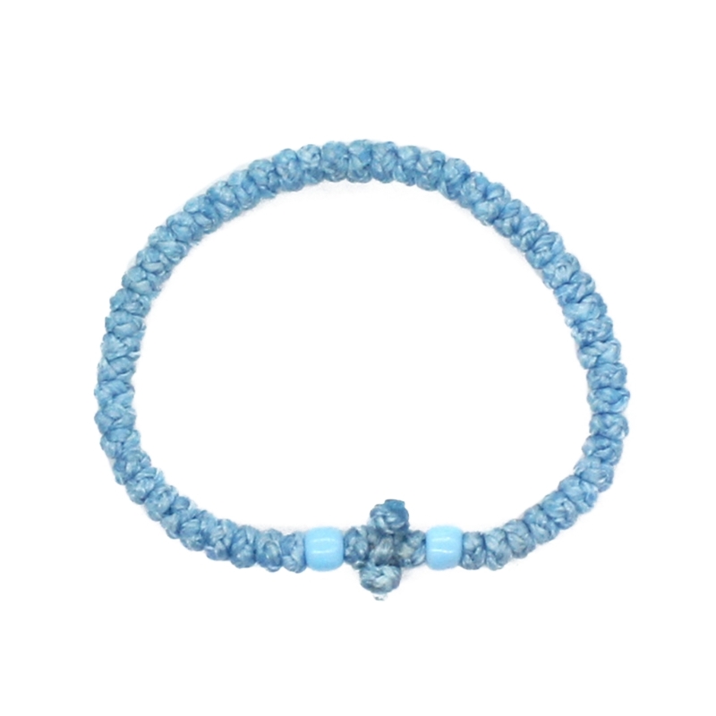 Pulsera cuerda oración ortodoxa única, cadena pulsera tejida cristiana griega griega: Cobalto violeta