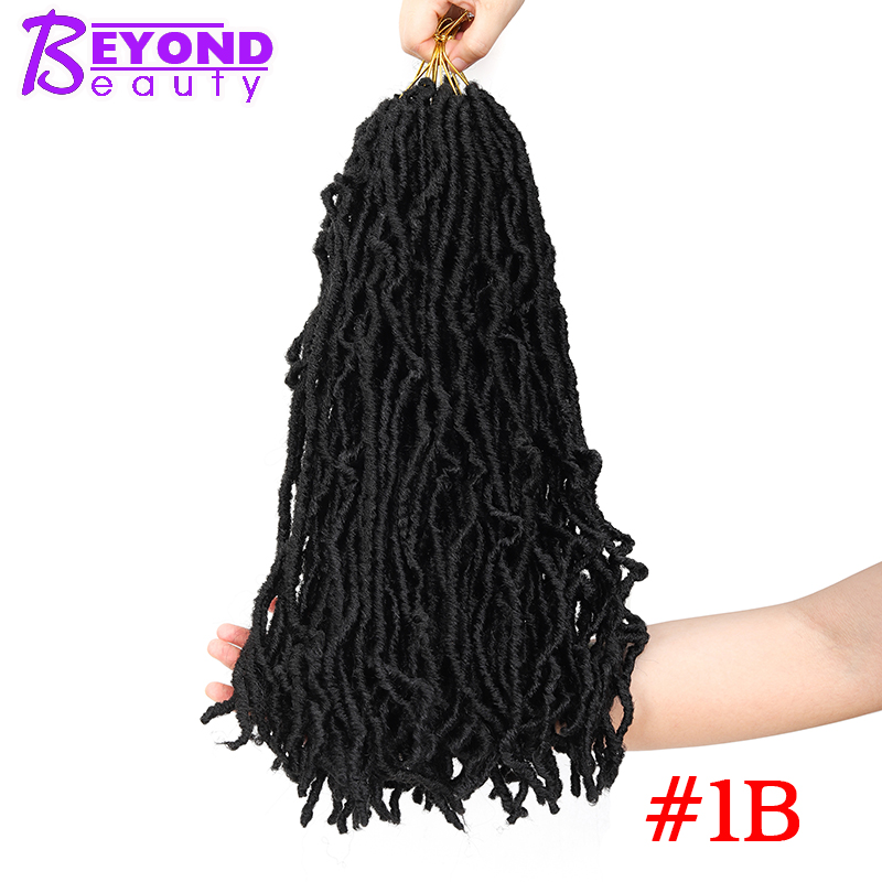 Faux Loks Häkeln Haar nu Loks Haar 18 Zoll 20 Wurzeln/Packungen Synthetische Häkeln Haar Ombre Flechten Haar Verlängerung: #1B / 8 Teile/los