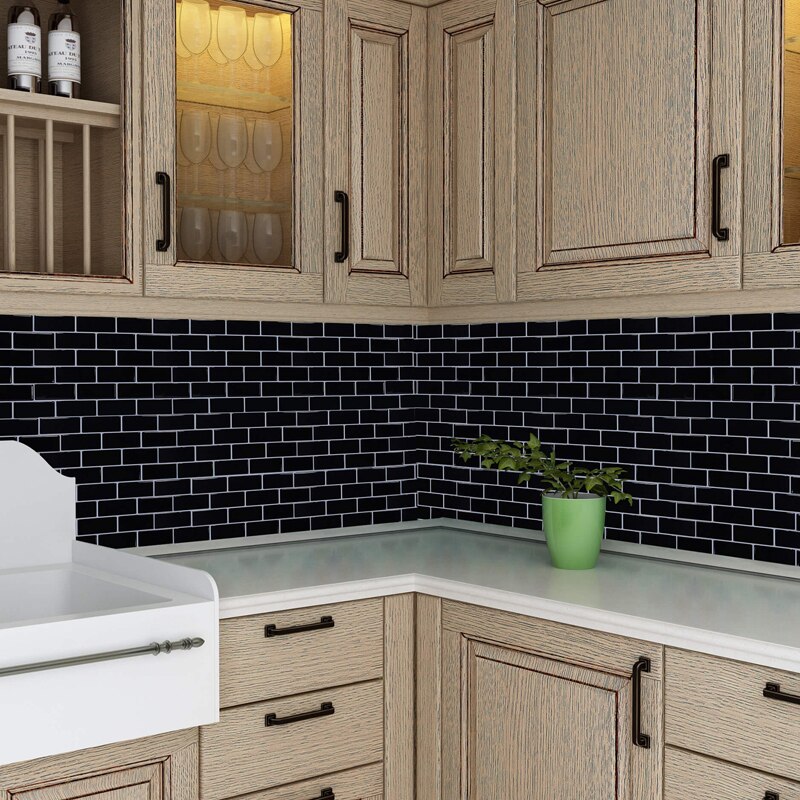 Cocina Backsplash azulejos 12x12 pelar y Stick Auto adhesivo Faux cerámica azulejos 3D pegatina de pared