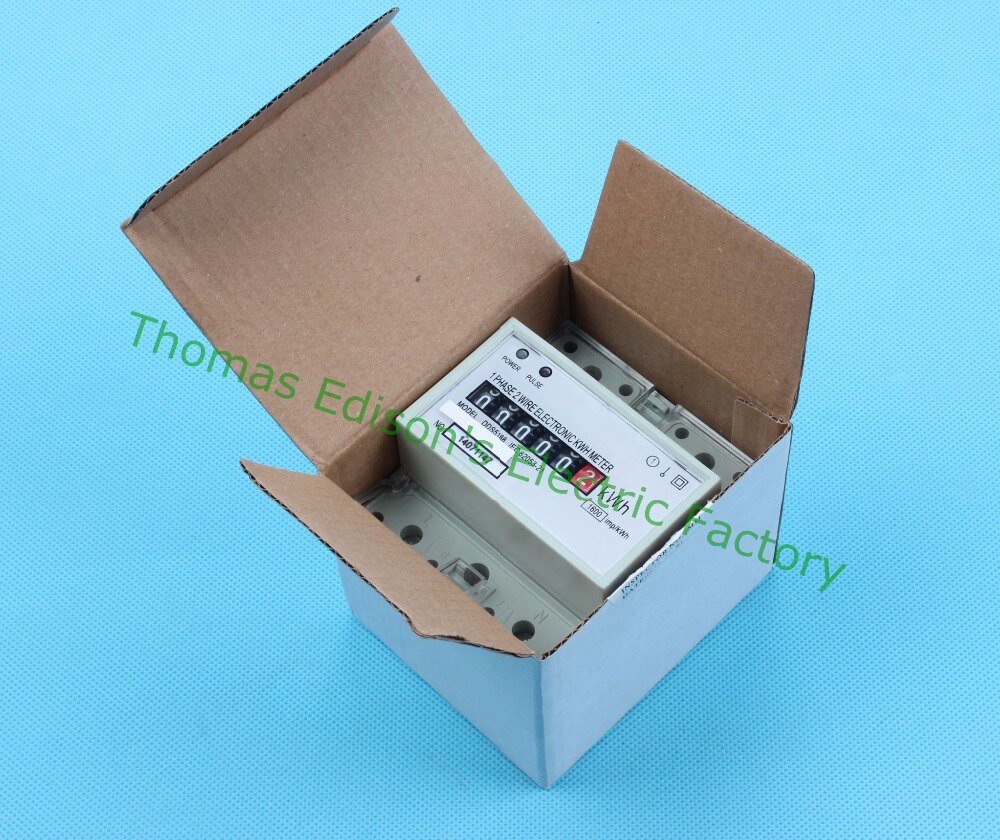 Din rail single phase KWH meter energy meter analog WATT hour meter step motor impulse register display 220V 10(40)A 50HZ