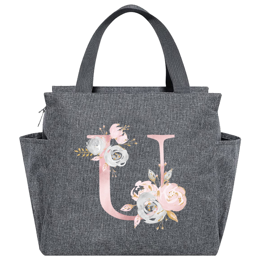 Izolowana torba na lunch Cooler Lunch Box Przenośna izolowana płócienna torba Bento Pack Termiczna torba na żywność Piknikowa torba na ryż dla kobiet i dzieci: Beżowy