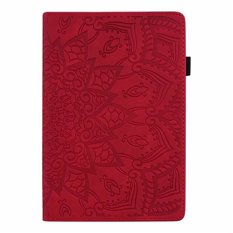 For Samsung Tab A 8.0 T290 Luxury Vintage Leather Cover Stand Smart Case for Samsung Galaxy Tab A 8 Case A8 SM-T290 T295: Red