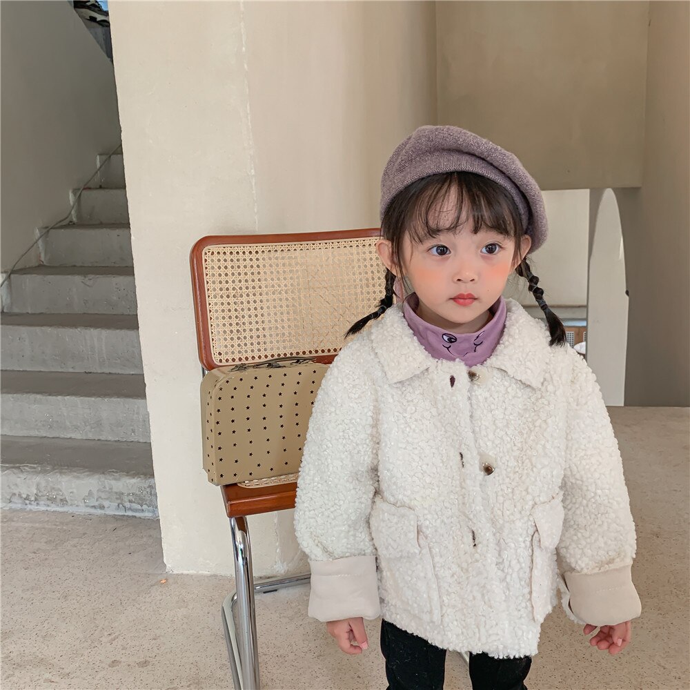 Meisje Jas Herten Lederen Fluwelen Plus Lam Fluwelen Baby Jongens Jas Winter Dragen Kinderkleding Baby meisje Jas Jassen