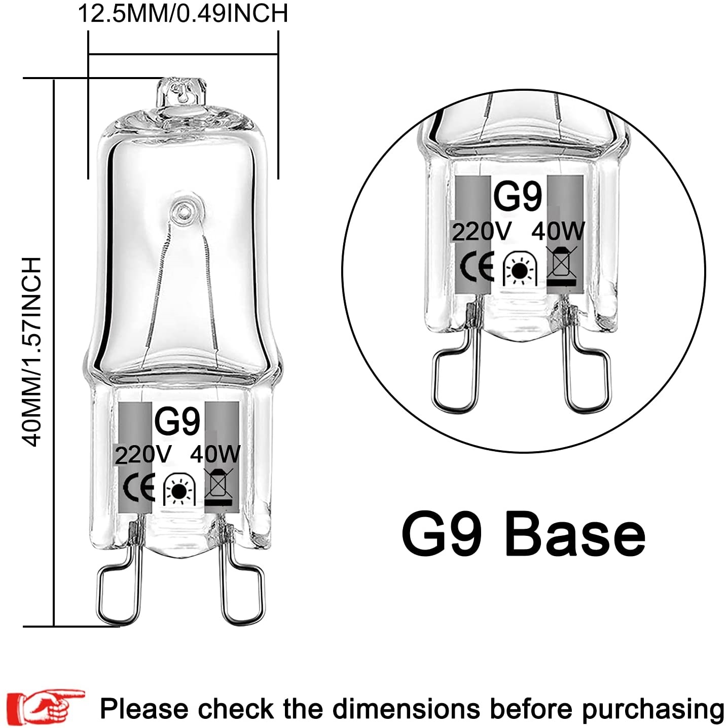 100Pcs G9 Halogeen Lamp Light 220V 40W 3000-3500K Warm Wit Globe Lamp