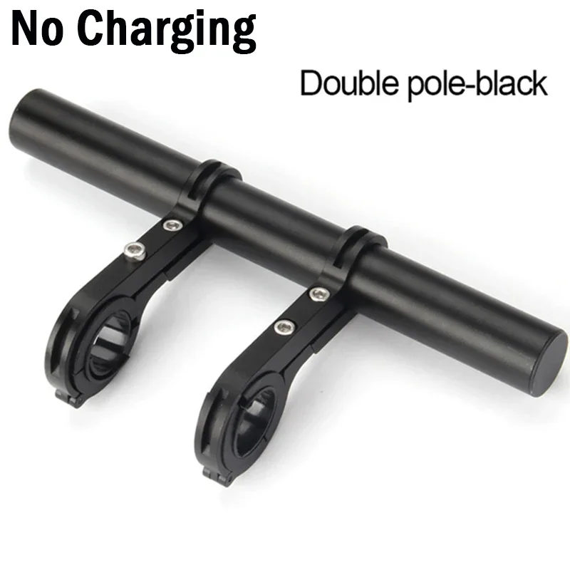 Fietsstuur Extender USB Charge Fietsstuurverlenging Aluminium Beugel Mount Houder Accessoires Fietsverlengstandaard: WHITE