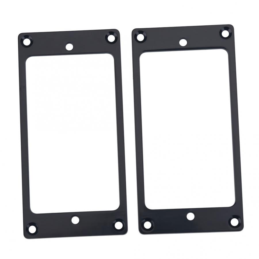 2 uds. De anillo de pastilla de guitarra eléctrica, Marco con anillos de montaje para pastilla Humbucker, de Metal dorado/plateado/Negro, 92mm x 46mm: Black
