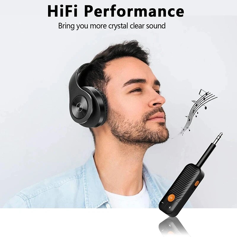 Ricevitore audio bluetooth 5.2, trasmettitore 3.5mm aux con microfono, adattatore stereo wireless per cuffie, altoparlanti per auto e tv