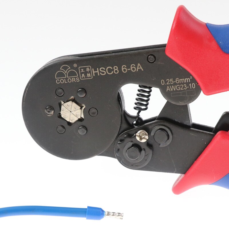 KLEUREN krimptang kabel crimp tang hsc8 6-6 clip wire stripper cutter tang set Elektrische terminal crimper mini gereedschap