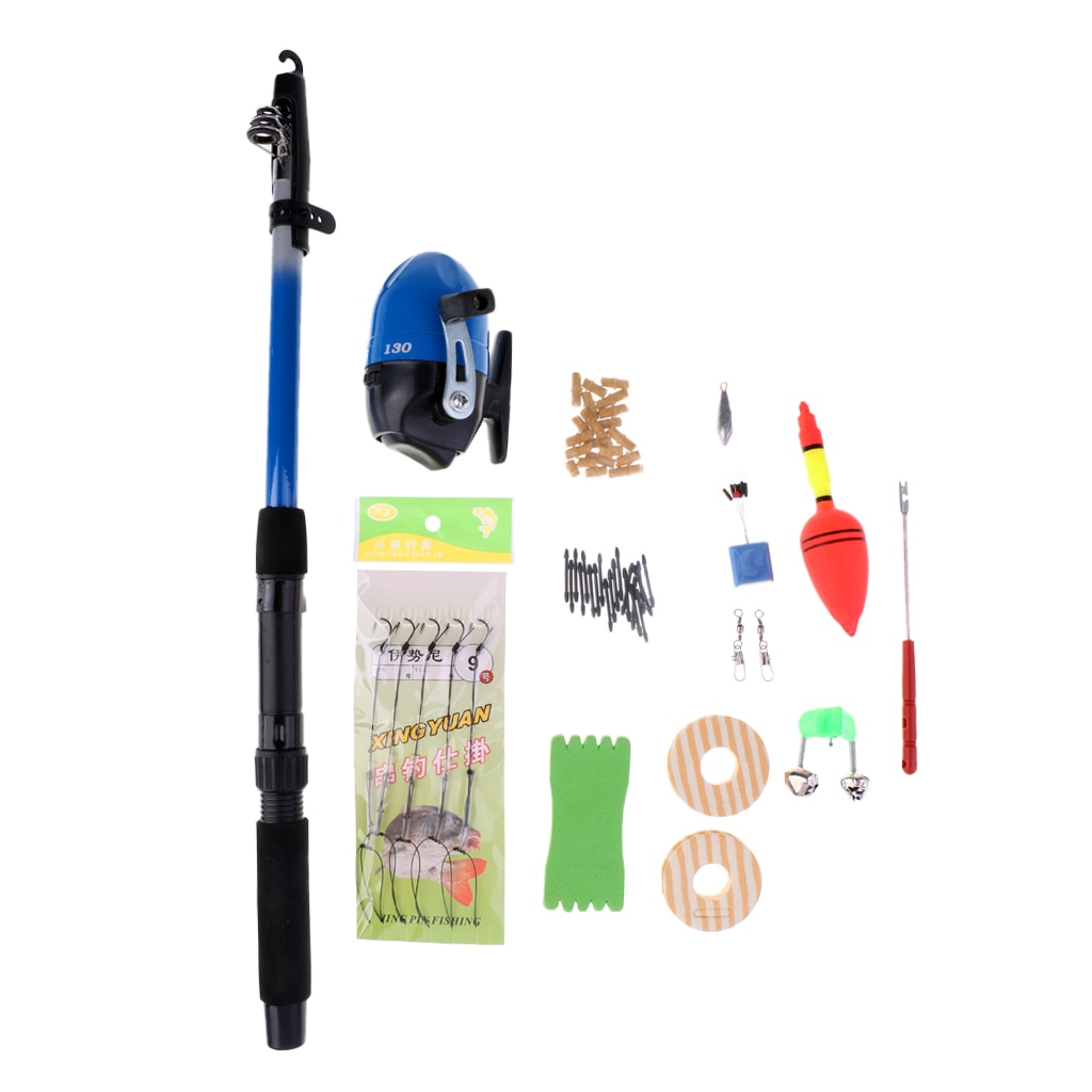 Fishing Tackles Kit 1.5m Telescopic Fishing Rod and Reel Combos Hooks Connector Tackle Kit Seawater Freshwater Fishing Suits