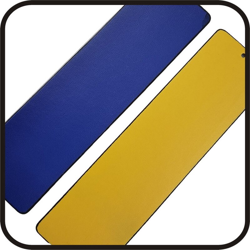 Pulsera de cuero con geométrico para mujer, brazalete de piel con de pirámide de Egipto de 40mm, con colores reversibles, de Francia: yellow blue leather