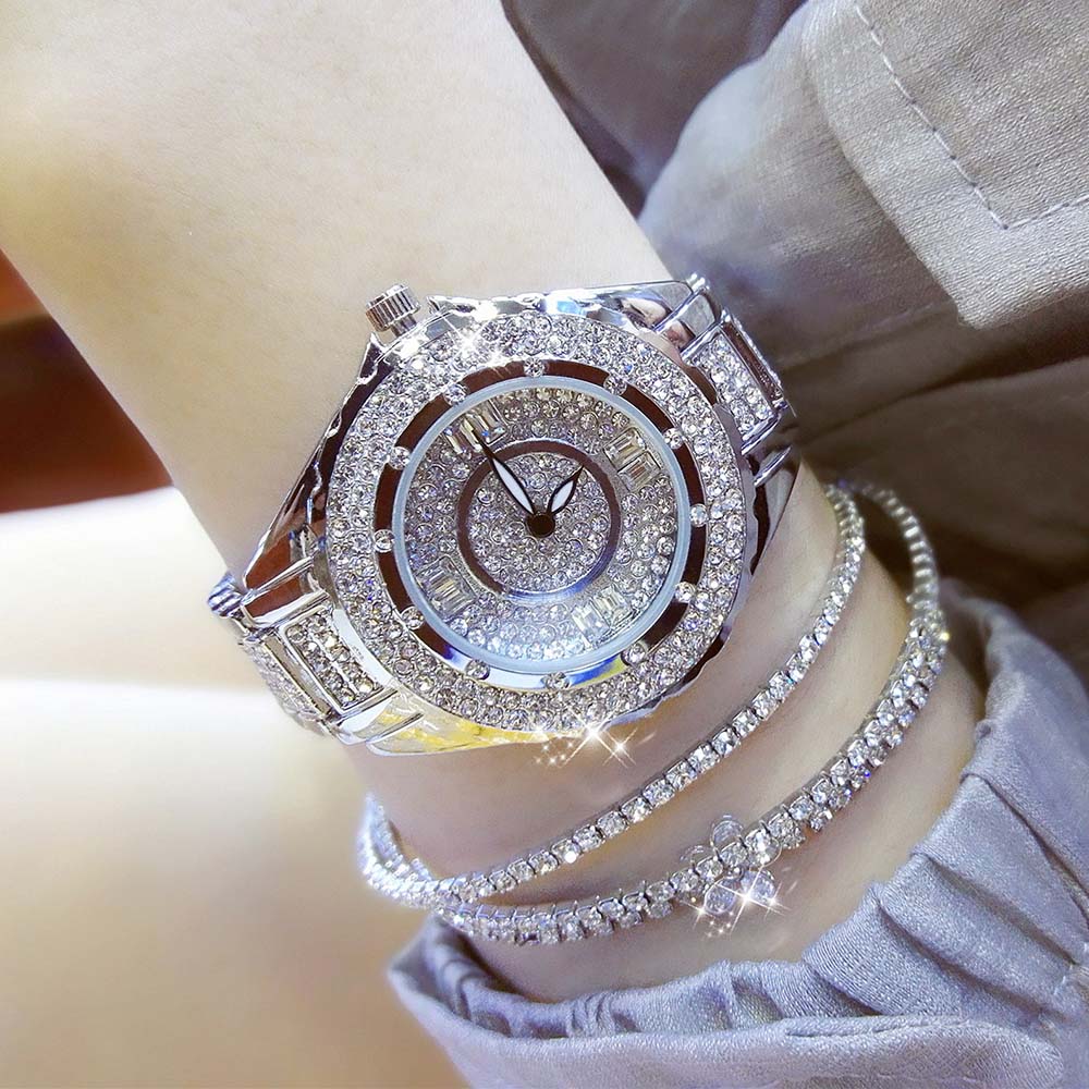 Bijenzus dameshorloge met tsjechische diamant 30m waterdichte bling bling horloge vrouw (zonder armband)