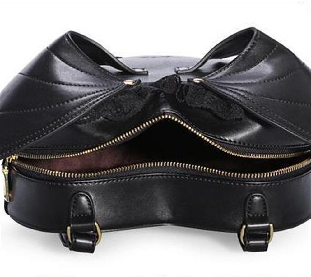 Mochila escolar con alas de murciélago para mujer, morral femenino estilo diablo Punk, color negro,