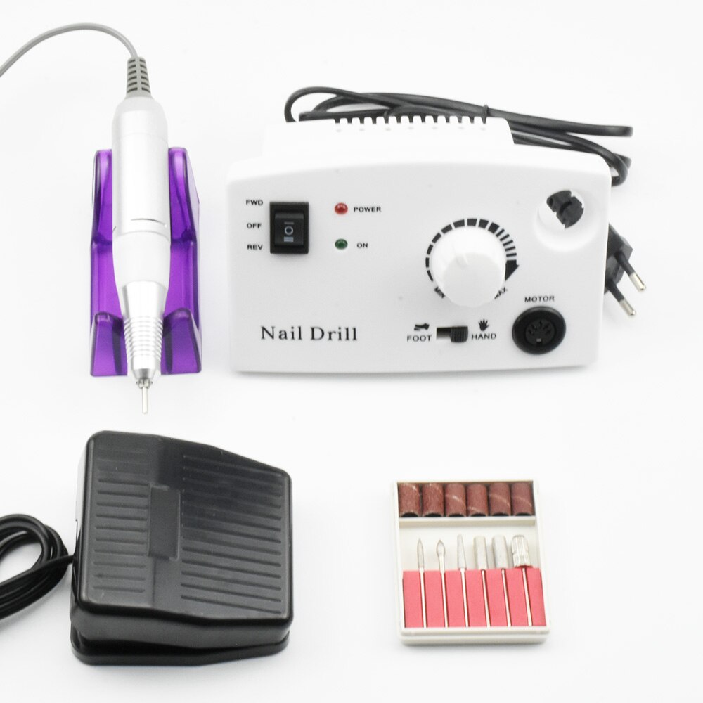 Negleboremaskine 35000 rpm manicure maskine elektrisk neglebore nail art udstyr med cutter negle bore pen maskine negleværktøj: 35000 omdr./min. hvid