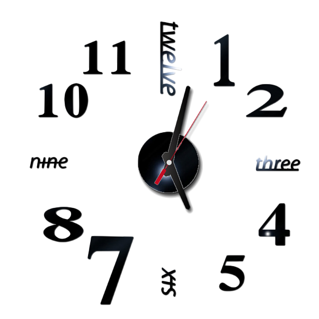 3D Wall Clock Mirror Wall Stickers Removable Self-Adhesive Art Decal Wall Clocks Home Decor