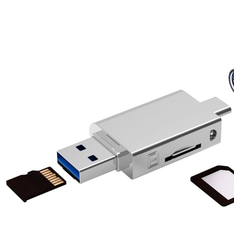 2in1 USB 3.0 Typ C zu Mikro SD TF Speicher Kartenleser für Huawei NM Nano Karte PXPE