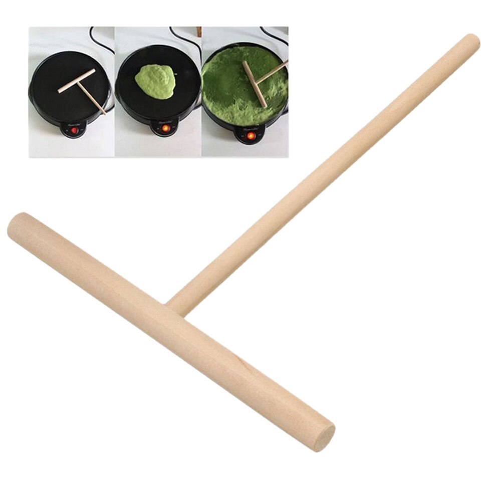 DIY Crepe Maker Pancake Batter Wooden Spreader Stick Home Kitchen Tool Kit