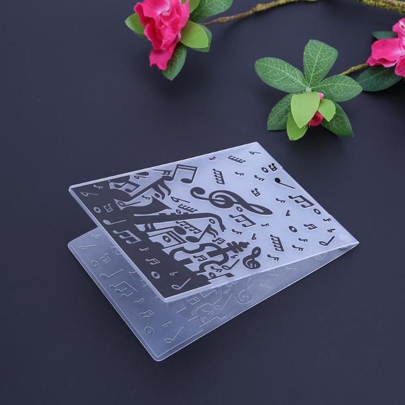1Pcs Plastic Stencil Musical Note Embossing Folder Leaves Star Template For Scrapbooking DIY Album Card Decor
