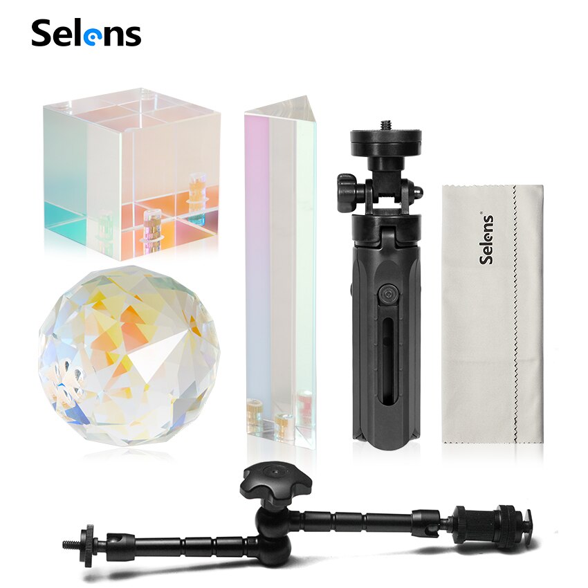 Selens Crystal Prism Stained Glass DIY Photography Studio Accessories Crystal Prism Ball With 1/4'' Screw Glass Magic Photo Ball: All ine one