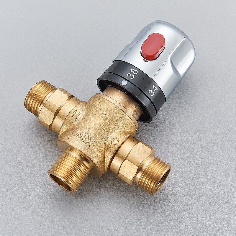 Messing Thermostatische Mengkraan Voor Douche Systeem Water Temperatuurregeling Kraan Regelklep Badkamer Kraan Valve G1/2: A