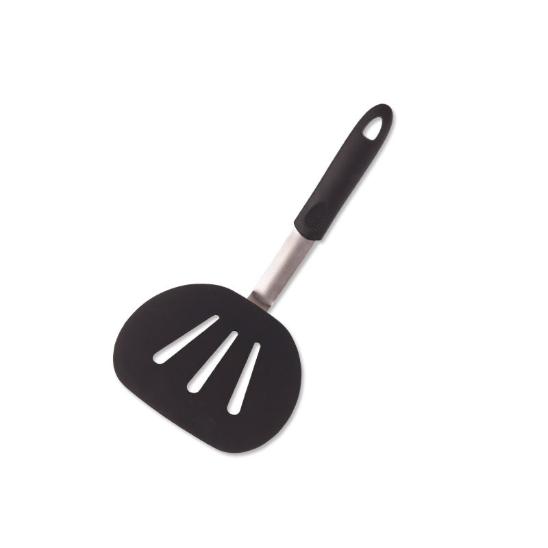 Espátula de silicona de 4 piezas de acero inoxidable, espátula flexible para freír carne, espátula, juego innovador de cocina: A