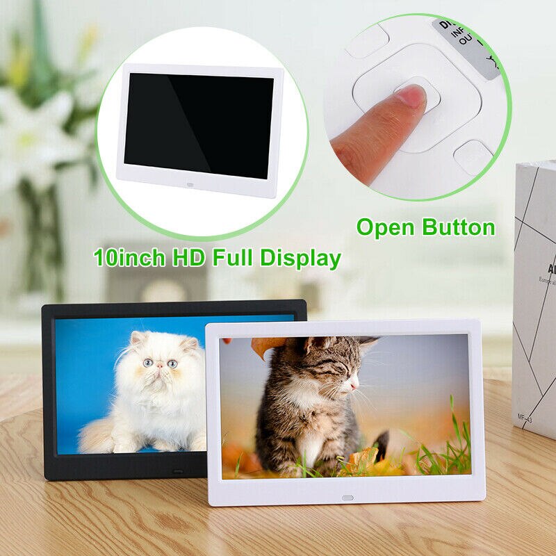 Porta-retrato digital lcd de 10 polegadas, painel com luz de fundo, função completa, imagem, vídeo, álbum eletrônico, presente, mp4, reprodutor de filmes