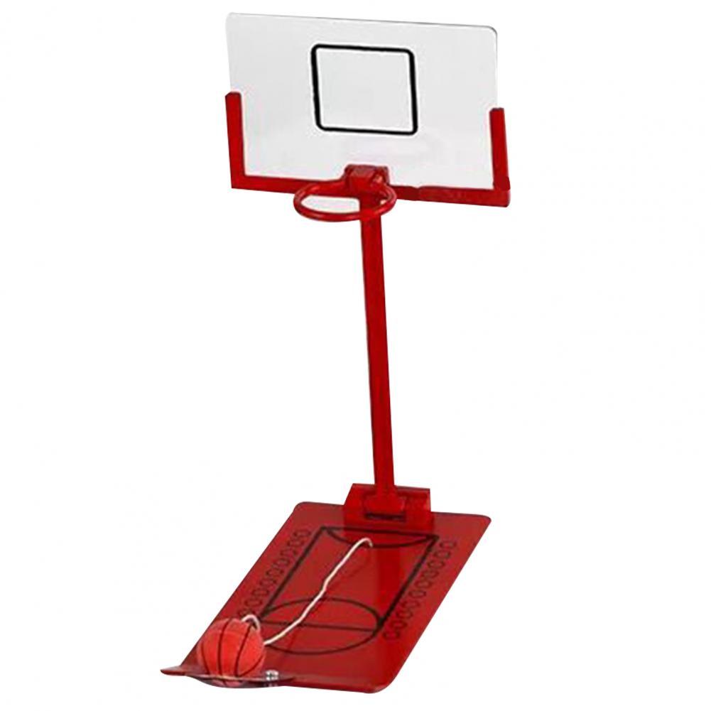 Przydatna składana zabawka robić koszykówki lekki stół robić koszykówki stabilny relaks emocja mini koszykówka obręcz strzelanie stojak zabawka: Czerwony