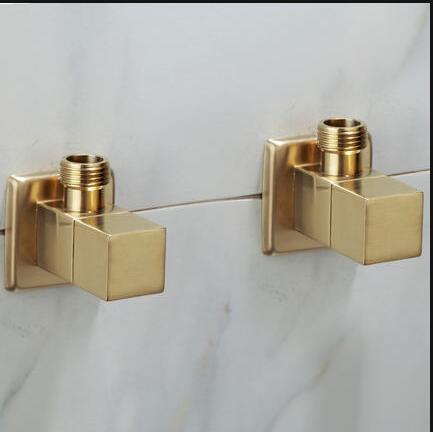 Tuqiu Durcheinander Winkel Ventil Wasser Regelventil Gebürstet Gold Ecke Ventil Schlecht Wasserhahn Wasser Ventil 1/2*1/2 Durcheinander Schwarz winkel ventile: 2Stck gebürstet Gold
