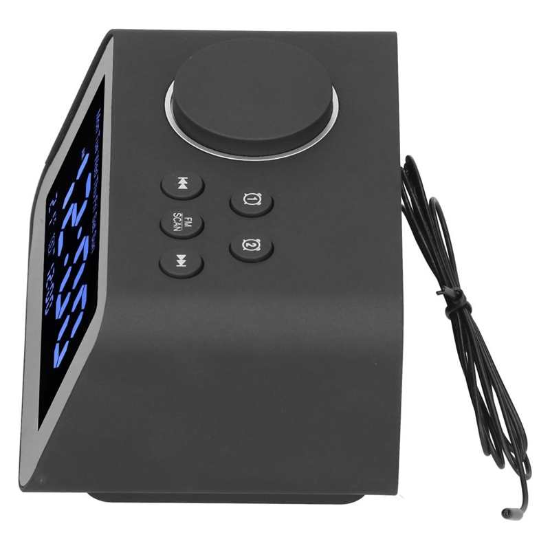 Digital Clock FM Alarm Clock Desktop Digital Radio Clock USB Charging Electronic Alarm Clock for Bedroom US 100-240V Radio Clock